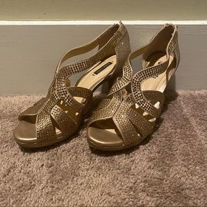 Gold Gemmed High Heels
